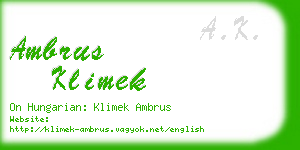 ambrus klimek business card